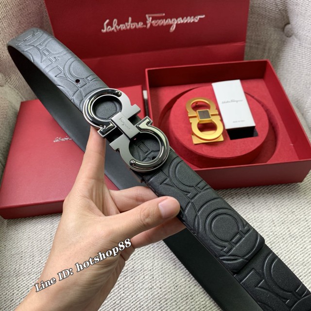 菲拉格慕男女士皮帶 Ferragamo雙扣高端禮盒腰帶  jjp2114